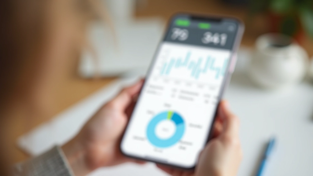 Mobilní telefon zobrazující rozpočtovací aplikaci s grafy výdajů