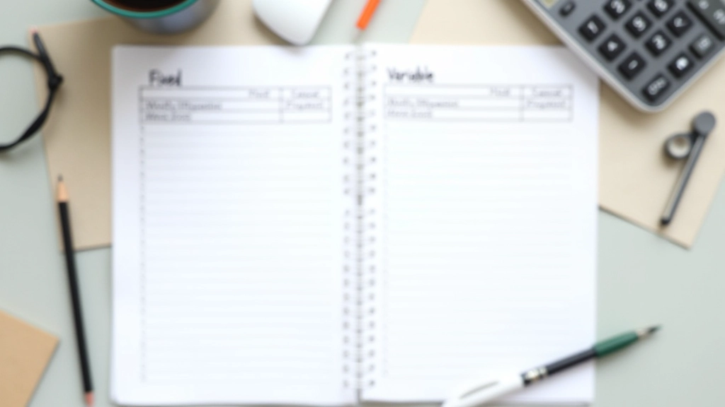 Dvě sloupce výdajů: fixní a variabilní, znázorněné jako tabulka s čísly