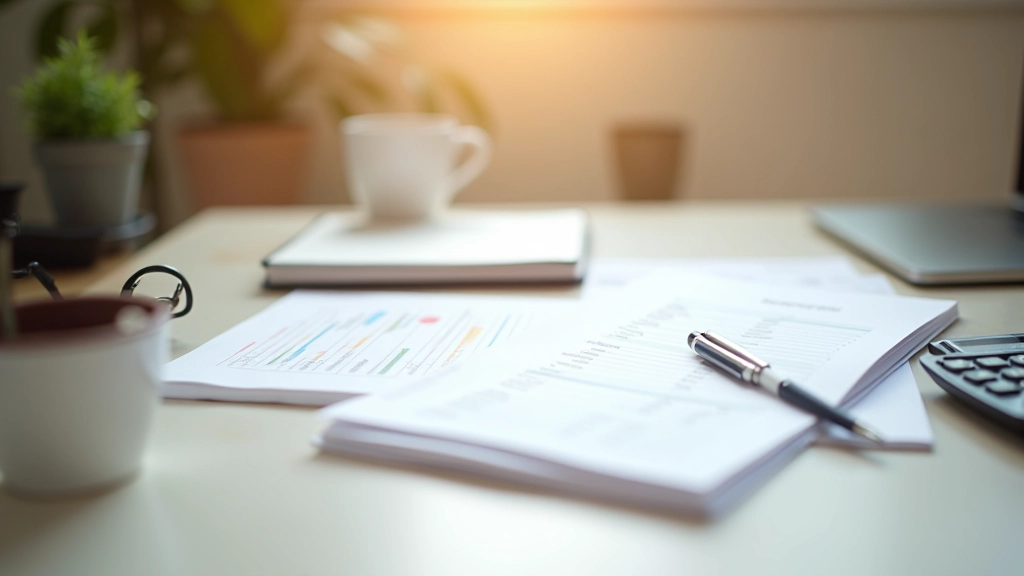 Pracovní plocha s poznámkami o domácích výdajích a kalkulačkou